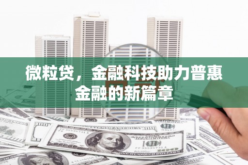 德令哈微粒贷，金融科技助力普惠金融的新篇章