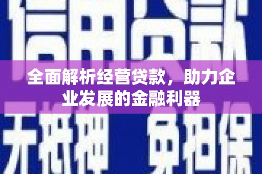 德令哈全面解析经营贷款，助力企业发展的金融利器