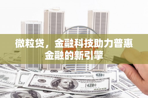 德令哈微粒贷，金融科技助力普惠金融的新引擎