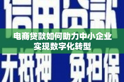 德令哈电商贷款如何助力中小企业实现数字化转型
