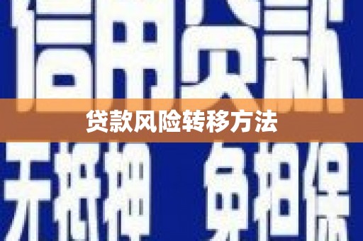 德令哈贷款风险转移方法 德令哈贷款风险转移方法