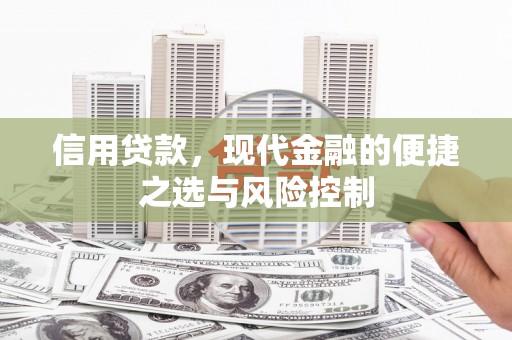 德令哈信用贷款，现代金融的便捷之选与风险控制