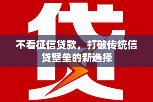 德令哈不看征信贷款，打破传统信贷壁垒的新选择