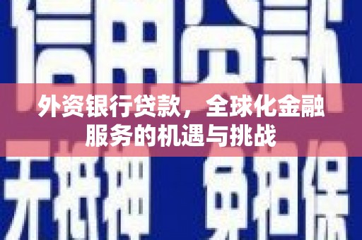 德令哈外资银行贷款，全球化金融服务的机遇与挑战