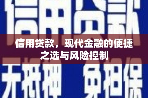 德令哈信用贷款，现代金融的便捷之选与风险控制