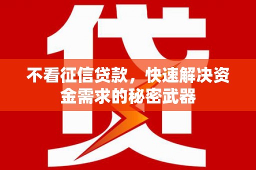 德令哈不看征信贷款，快速解决资金需求的秘密武器
