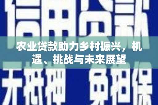 德令哈农业贷款助力乡村振兴，机遇、挑战与未来展望