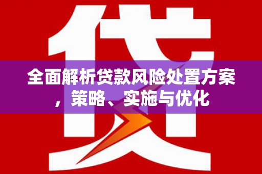 德令哈全面解析贷款风险处置方案，策略、实施与优化