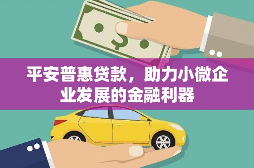 德令哈平安普惠贷款，助力小微企业发展的金融利器