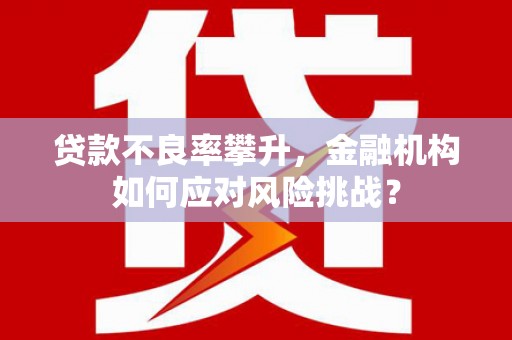德令哈贷款不良率攀升，金融机构如何应对风险挑战？