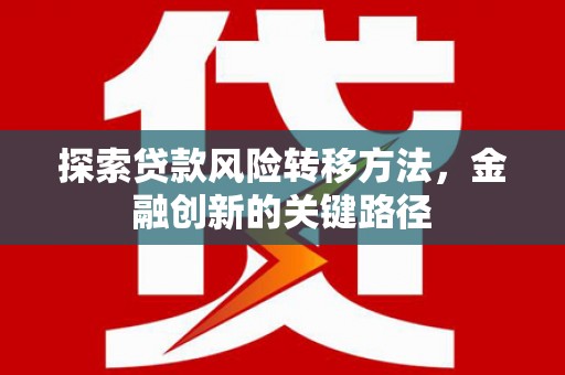 德令哈探索贷款风险转移方法，金融创新的关键路径