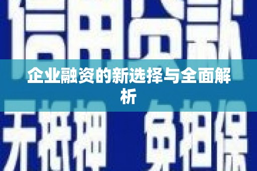 德令哈企业融资的新选择与全面解析